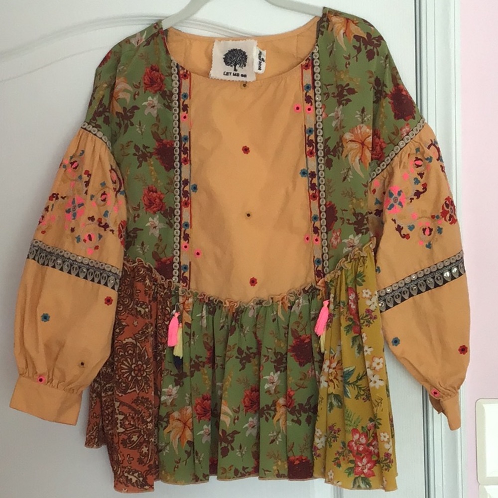 Anthro boho cotton blouse by ‘Let Me Be’ S/P